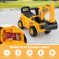 HONEY JOY Ride On Excavator for Toddlers - Outdoor Digging Toy, Yellow, No Power, Storage, Fun Construction Vehicle for Kids