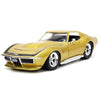 Jada Toys Big Time Muscle 1:24 1969 chevy corvette Stingray ZL-1 Die-cast car gold Toys for Kids and Adults