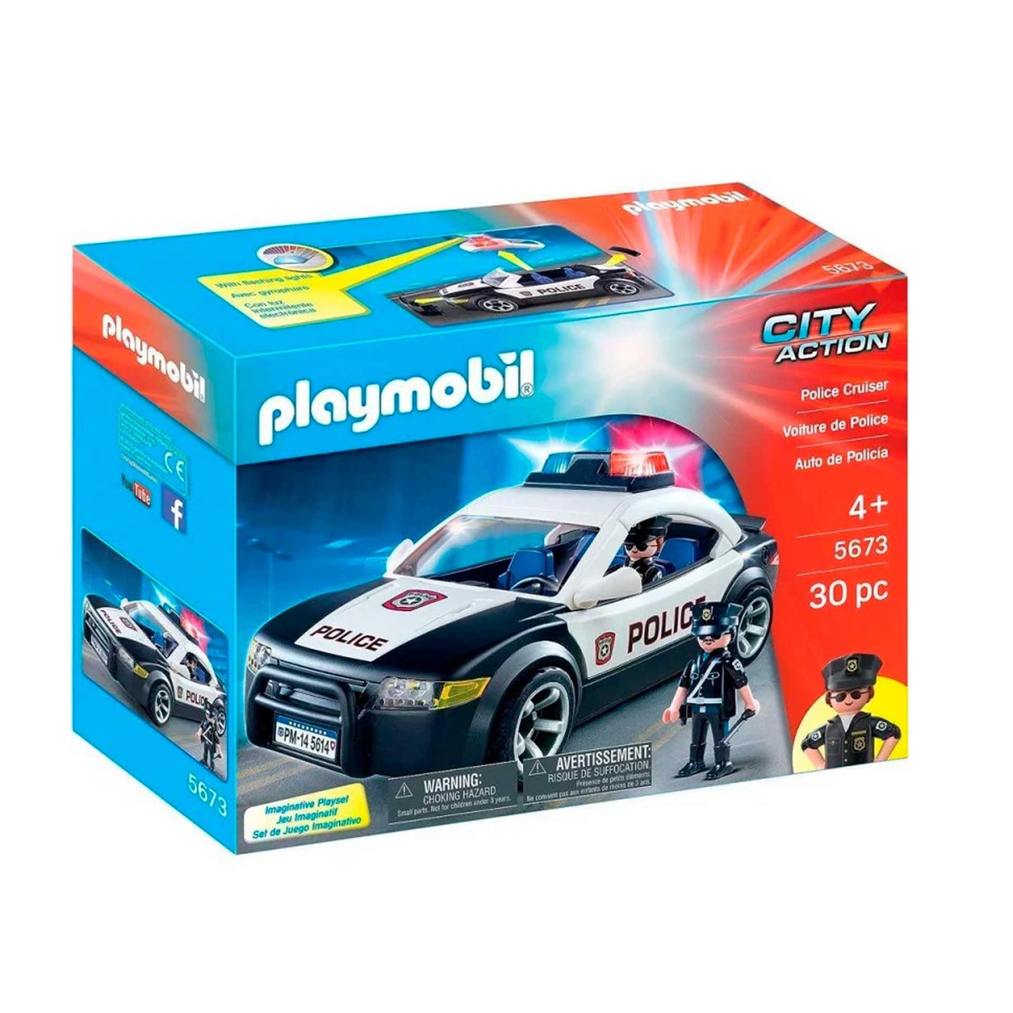 Playmobil Police Cruiser Playset - Multicolor - Model 5673 - Durable Plastic Toy