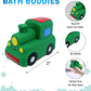 Dollibu Train Bath Buddy Squirter - Floating Green Train Rubber Bath Toy, Fun Water Squirting Bathtime Play For Toddlers, Cute & Soft Transportation Toy For The Bathtub, Beach & Pool For Boys & Girls