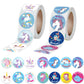1000 Pcs Unico Stickers,Cute Unicorn Stickers Roll Diy Stickers 1 Inch Self Adhesive Diy School Craft Sticker,Unico Stickers For Birthday Party Crafts Gift Decor Stickers 2 Roll