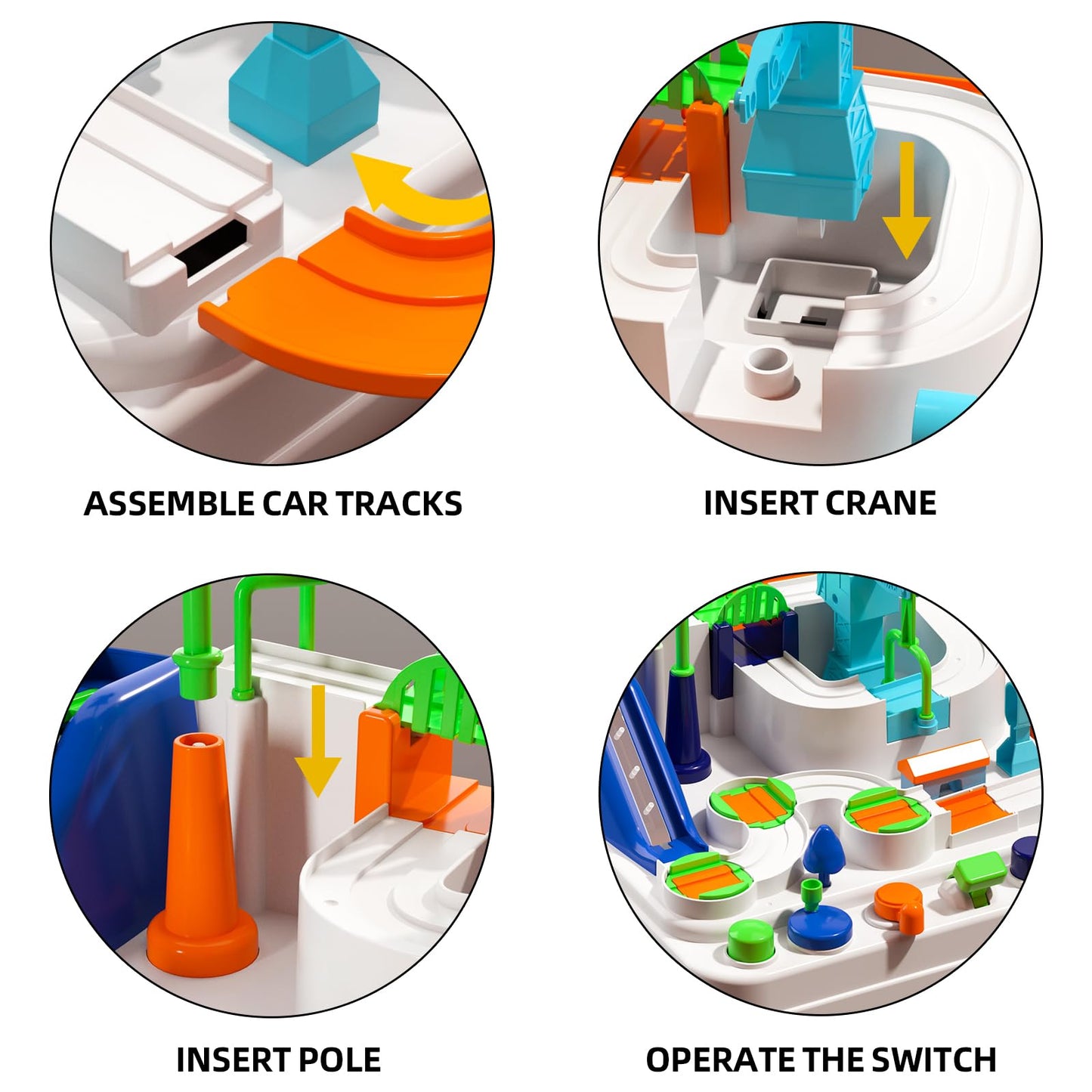 Temi Boys Toys Car Track, Kids Race Track City Adventurous Toy For 3 4 5 6 7 Years Old Boys Girls - Car Toys With 3 Cars, Car Track Toys For Boys Age 3, Birthday Gifts Toys For Boys 3-5 Years Old