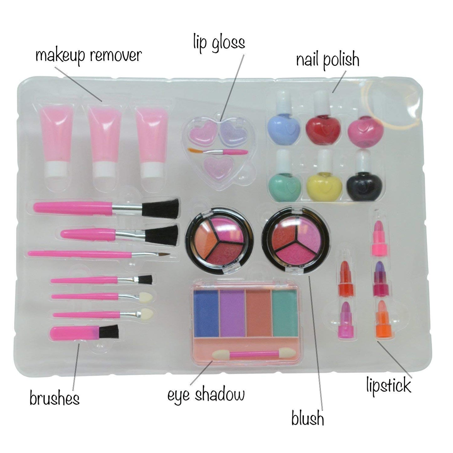 Washable Makeup Set For Dolls And Kids - Pretend Play Cosmetic Set - Doll Not Included