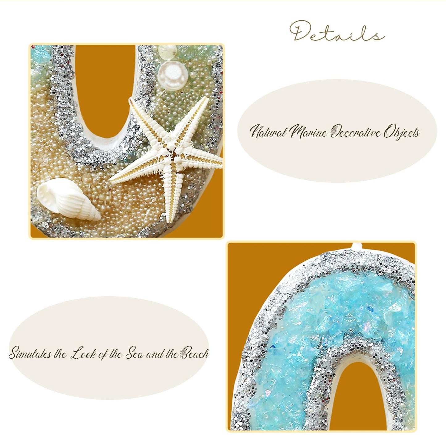 ElekFX Birthday Candle - Number 15, White Wax Cake Topper, 2.76 inch, Beach Starfish Sequins Decoration for Birthday Parties