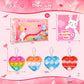 Weceit 30Pack Valentines Cards For Kids Classroom With Heart Pop Bubble Fidget Keychain Toys, Bulk Prizes Toys For Valentines Day Party Favors School Classroom Exchange Gifts Pack For Kids