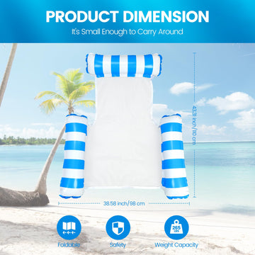 2 Pack Inflatable Pool Floats 4-in-1 Pool Hck with Bottom Mesh 3 Tubes Inflatable Hck for mature-themeds Portable Floating Chair Bed for Travel  Swimming Pool Hot Tub
