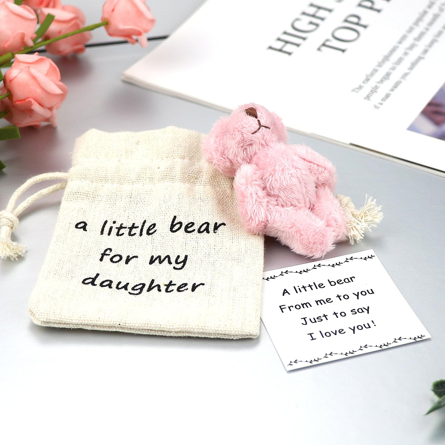 Luokifur Pocket Bear Boyfriend Long-Distance Teddy Bear I Love You Gift Couple Long-Distance Relationship For Him (Daughter)