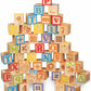 Maxim Deluxe Wooden Abc Blocks. Extra-Large Engraved Baby Alphabet Letters, Counting & Building Block Set