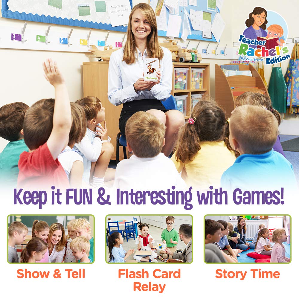 Teacher Rachel'S Educational Flash Cards For Toddlers - Set Of 5 184 Cards Pre K-K Mega Flashcards Set With First Words, Alphabe