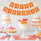 Orange Happy Birthday Banner Birthday Sign For Backdrop Happy Birthday Decorations For Kids Women Orange Birthday Tea Party Room Decor Bunting Banner Garland Birthday Party Supplies
