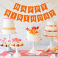 Eaezerav Orange Happy Birthday Banner Sign, Birthday Garland Bunting Banner Tea Party Decorations, Fall Halloween Thanksgiving B