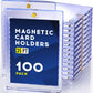 100ct Magnetic Card Holder  35pt One Touch Card Holder  U-V Protectors Hard Plastic for Trading Cards  Magnet Case  Sports  Game  Football  Baseball Cards Holder