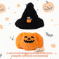 Halloween Clothes For 17Cm Doll, Cute Orange Pumpkin Outfit With Witch Hat Stylish Doll Clothing Costume Set Halloween Accessori