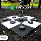 Swooc Games - 2-In-1 Reversible Giant Checkers & Tic Tac Toe Game ( 4Ft X 4Ft ) - 100% High Density Eva Foam Mat & Pieces - Extr