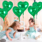 12 Pcs Heart Balloons,18 Inch Green Heart Foil Balloons Love Balloons Valentine Balloons For Birthday Party Wedding Engagement P