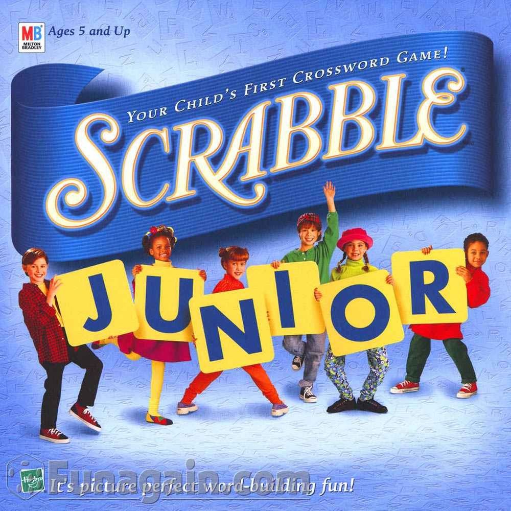 Scrabble Junior Crossword Game - Medium Size, Multi-Color, Cardboard - Model 04039, Vintage 1999