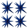 TONIFUL 4 Pcs 22" Navy Blue 4D Star Mylar Balloons for Party, Wedding, Birthday, Baby Shower, Christmas, Anniversary Supplies