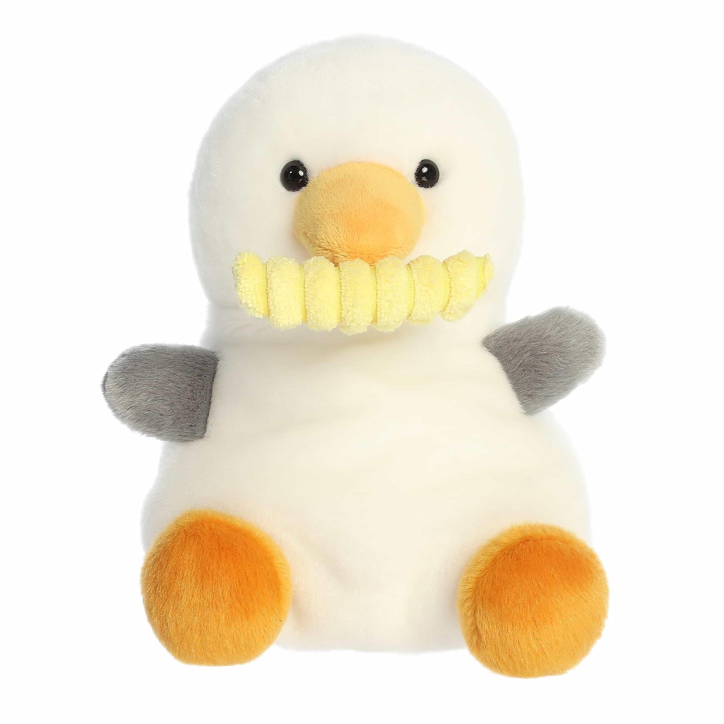 Aurora Adorable Palm Pals Buoy Seagull with Fry Stuffed Animal - Fun Collectible Plush for Kids and mature-themed Collectors - Perfect for Decorating Rooms and Birthday Gifts - White 8 Inches