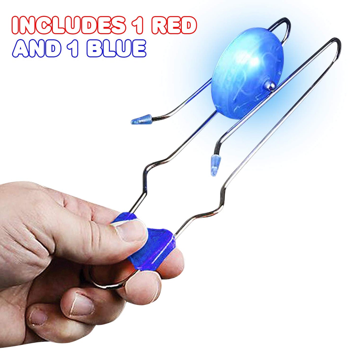 ArtCreativity Retro Light Up Gyro Wheels Toy - 8.5 Inch Metal Yoyo - 2 Pack (Blue & Red) - Classic Sensory Fidget Gift for Kids