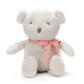 FLUFFYFUN 100% Organic Cotton Baby Stuffed Animals White Teddy Bear for Newborn 6.5
