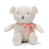FLUFFYFUN 100% Organic Cotton Baby Stuffed Animals White Teddy Bear for Newborn 6.5