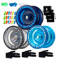 Pack Of 3 Yoyos - Magicyoyo K1-Plus Responsive Yoyos For Kids Beginner + 3 Yoyo Gloves, 3 Yoyo Bags, 18 Strings, All In A Gift B