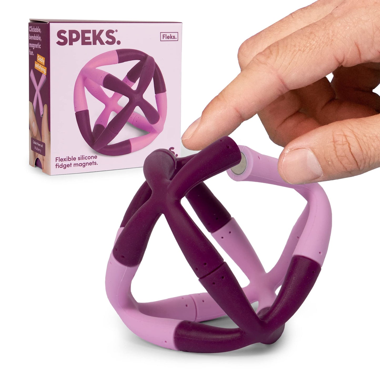 Speks Fleks Silicone - Fun Desk Toy For Adults & Teens 14+ | Sensory Gadget, Christmas Gift, Holiday Stocking Stuffer, Stress Relief Present, Office Desk Toy | 6-Piece Set, Mulberry