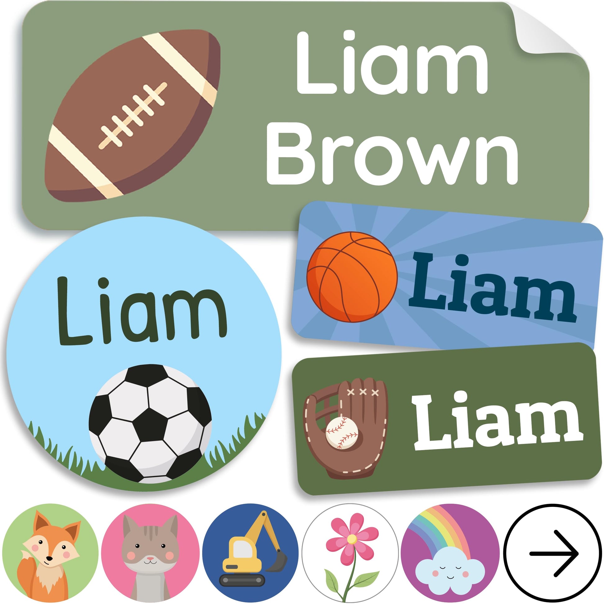 Personalized Daycare Name Labels for Kids [210pcs, League] - Waterproof Name Stickers for School, Baby Bottles & Clothing - Cust