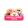 WHAT DO YOU MEME? Emotional Support Donuts Plushies Set, 5 Cuddly Toys with Basket, Multi-Color, Soft Polyester, Model ESDO587