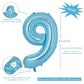Vonokee 40 Inch Light Blue Giant Number Balloons 9, Jumbo Digital Foil Mylar Balloon For Birthday Party Wedding Anniversary Cele