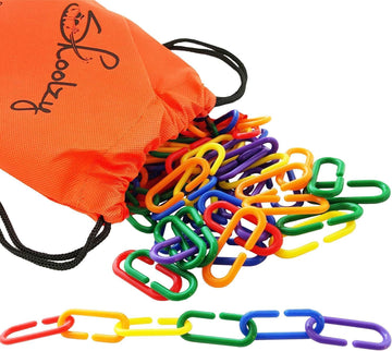 Skoolzy Math Links 120 Pcs - 6 Pk - Plastic Links For Kids Learning - Toy Chain Links - Plastic Links For Kids - Math Manipulative For 3, 4-8 Year