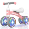 Mhcylion Shining Balance Bike Toys For Baby 1 Year Old Gifts,10-24 Months Toddler First Birthday Gift, No Pedal 4 Colorful Light