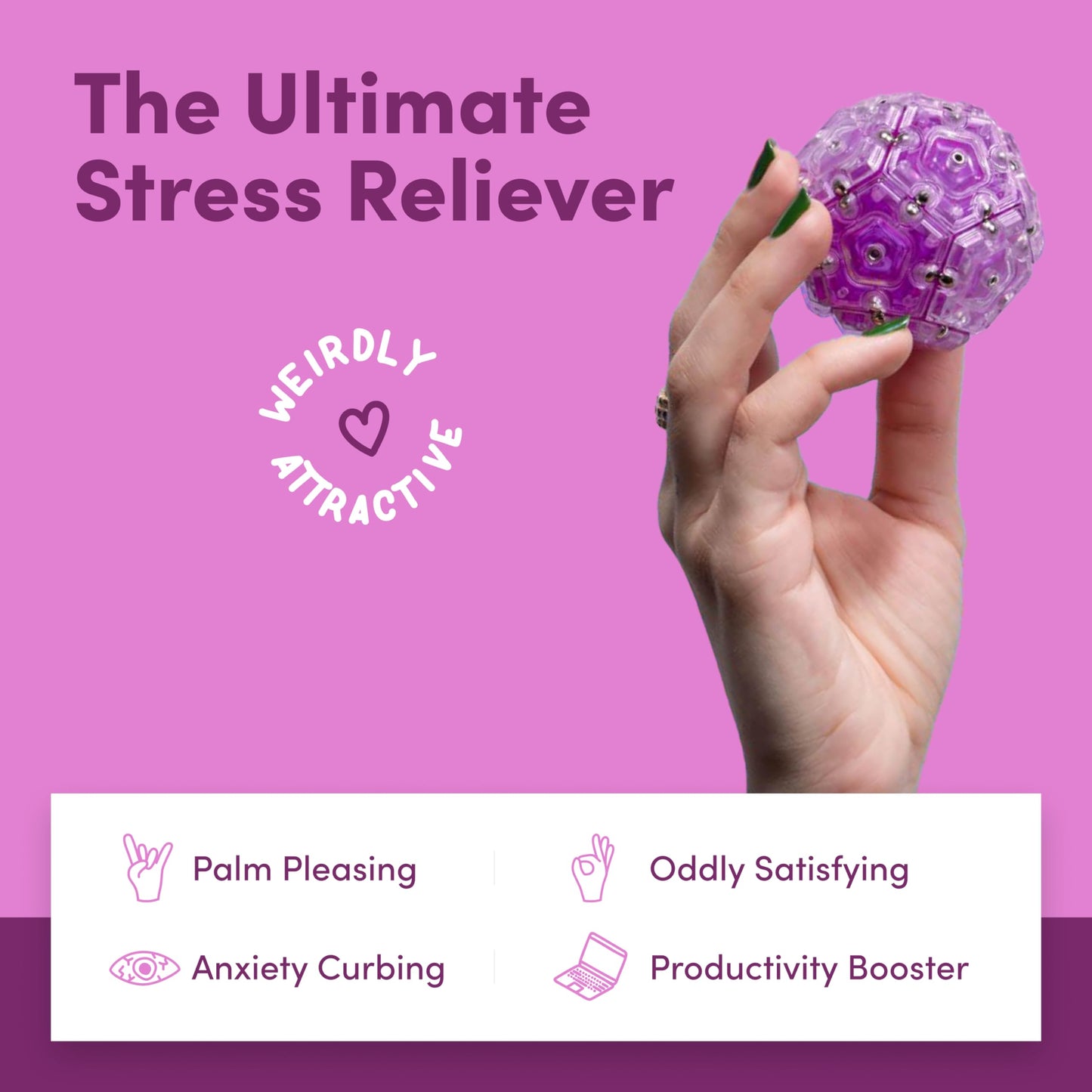 Speks Geode Sphere Magnetic Fidget Toy for mature-themeds | Quiet mature-themed Sensory Toy for Stress Relief & Anxiety  Office Desk Toy & Top Gadget Gift Idea | Quartz  12-Piece Set