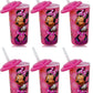 6-Pack Disney Minnie Mouse 16oz Reusable Sports Tumbler Drink Cups with Lids & Straws, Pink