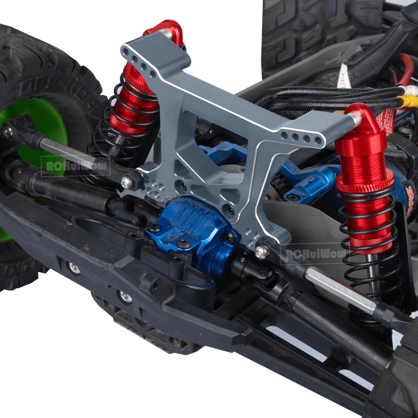 RCHuiWow Upgrades Part for 1/10 Rustler 4WD/4WD(VXL),Alloy Front and Rear RC Shock Towers Hops up,Titanium