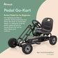 Hauck Kids Pedal Go Kart, 4 Wheel Bike Cart, Ages 4-8, Lightning Ride, Black