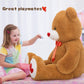 Tezituor Giant Teddy Bear Stuffed Animal 4Ft - Big Teddy Bear With Love Red Heart - Large Stuffed Bear Plush Toys For Kid Christ
