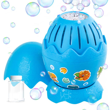 Kulariworld Dinosaur Easter Egg Bubble Machine,Bubble Maker Blower With Solution For Kids Toddlers Outdoor Indoor Play For Birthday, Toy Gift For Little Boys Girls
