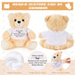 Deekin 2 Pcs Sympathy Gift Small Bear 9.8 Inch Plush Stuffed Animal With A Bear Hug Sign Condolences Memorial Loss Of Loved Ideal Gift For Funeral Birthday Baby Showe(Beige, White)