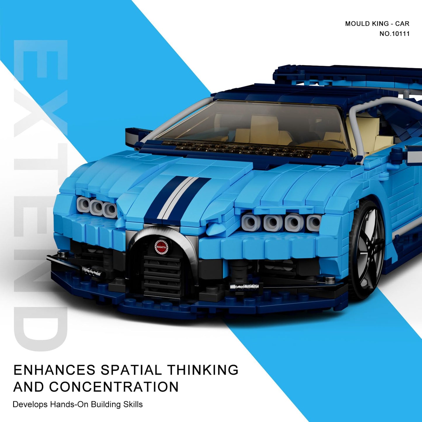 Mould King Car Building Sets, 1:12 Scale Sports Car Model, 10111 Collectible Speed Champion Cars Building Kits, Build And Displa