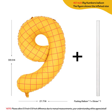 40 In Matte Yellow Number Balloons Helium Foil Mylar Balloon Birthday Party Banquet Decoration Digital 9