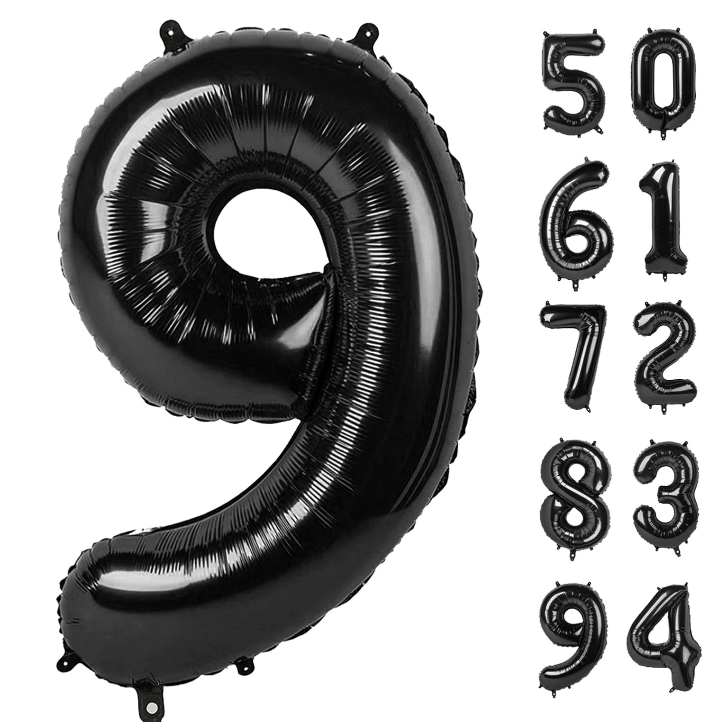 9 Balloon, Black Number Balloon 40 Inch, Black Party Decorations, Giant Birthday Decorations For 9Th 19Th 29Th 90Th, Number 9 Ba