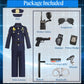 Miulruma Cop Costume For Kids Boys Police Officer Costume Suit With Hat Toddler Halloween Costume Outfit Set With Stuff Toy Acce