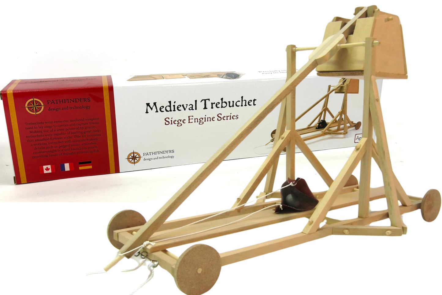 PATHFINDERS Trebuchet kit Building Toys Medieval  Wooden Craft kit Science kit stem Toy Catapult Model kit Birthday Gift for Boys 3D Puzzle for mature-themeds Learning Education Toy Engineering kit