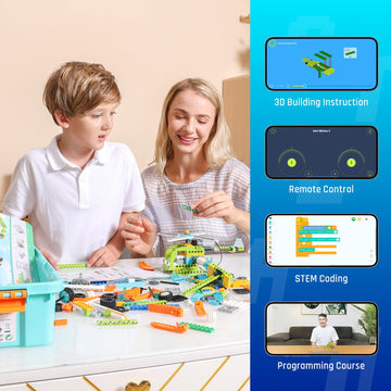 Coding Robot Kit for Kids Ages 6+, 200+ in 1 APP Control Dinosaur Robot Toy, Educational Scratch Program Robotic Kit with 47 Vid