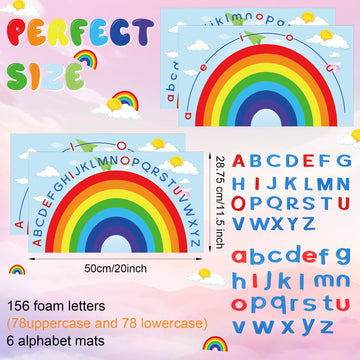 Double Sided Rainbow Play Alphabet Arch Mats Colorful Foam Letters Abc Educational Alphabet For Alphabet Recognition Activity Ba