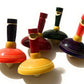 Crafts India Handcrafted channapatna Wooden Spinner Tops with Whistle Dolls/Toys