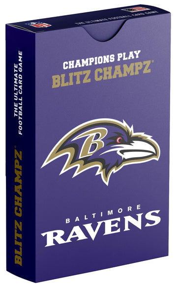 Blitz Champz Baltimore Ravens Card Game | Football Card Games For Boys And Girls | Nfl Gifts For Ravens Fans And Kids | Fun Fami