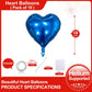 Lovoir 10 Pcs Vibrant Blue Heart Shape Foil Mylar Balloons 18 Inch Love Balloons For Valentine'S Day Birthday Party Decorations