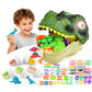 Dinosaur Toys Kids Dough Playset, 55PCS Dino Toys Kit with Molds & Clay, Make Dinosaurs or Create Your Own Models, Storage Case 